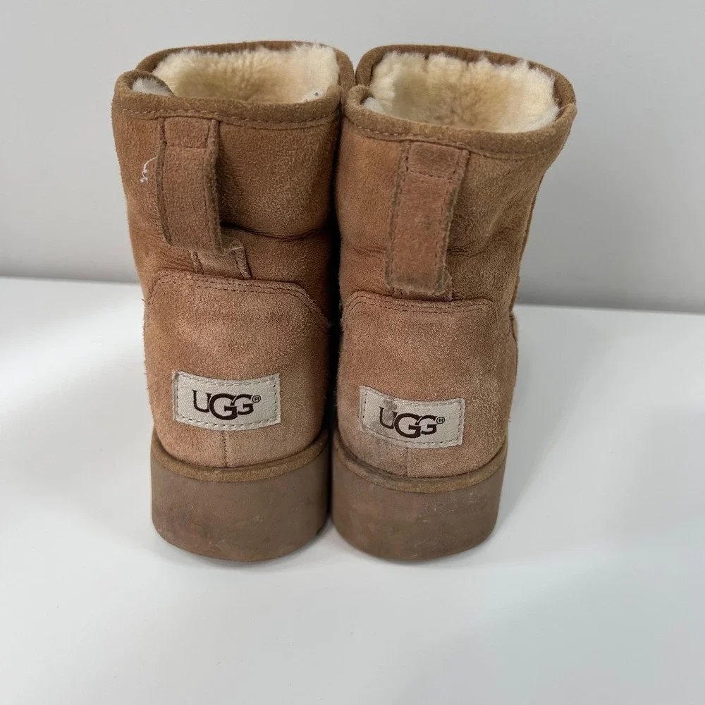 UGG‎ Amie Boots Womens 6 Chestnut Good Suede Shearling Mid Calf 1012497
